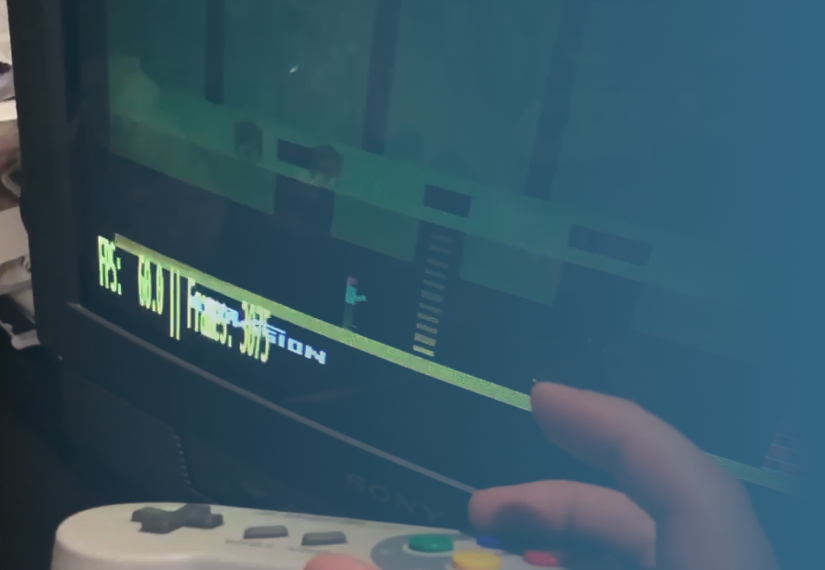 CRT display and controller used as the input-timing figure