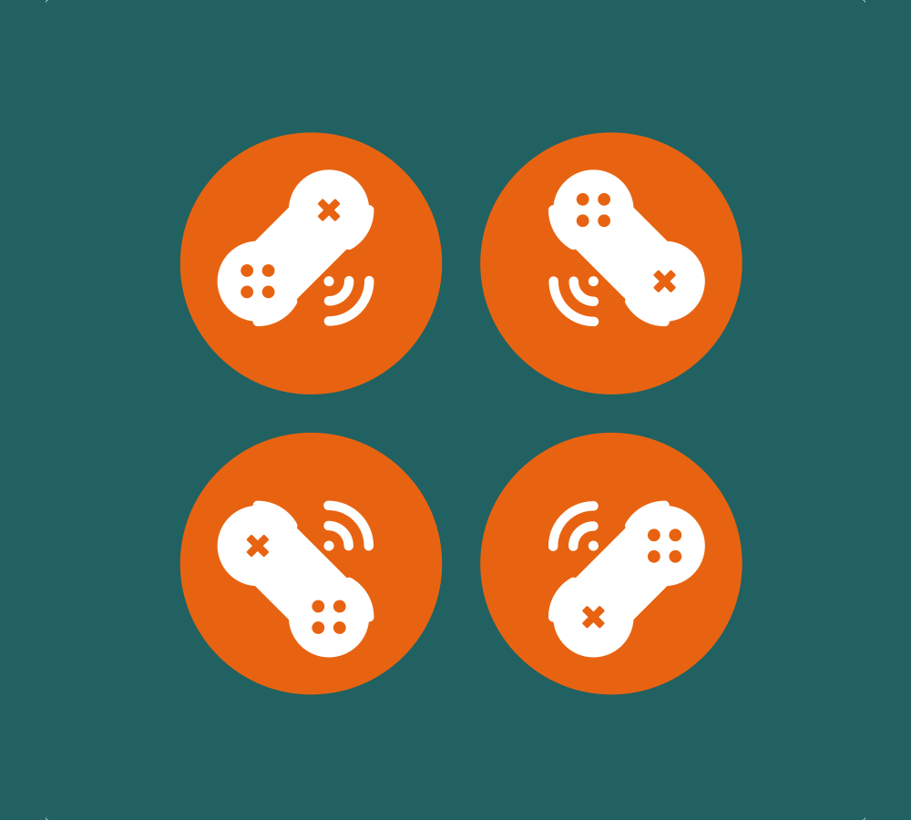Four controller nodes used to describe a netplay lobby